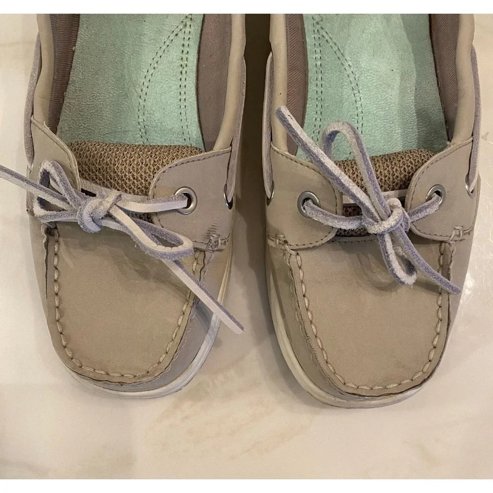 Croft & Barrow‎ Womens Beige Boat Shoes Size 8M Slipons w/ supportive Insoles